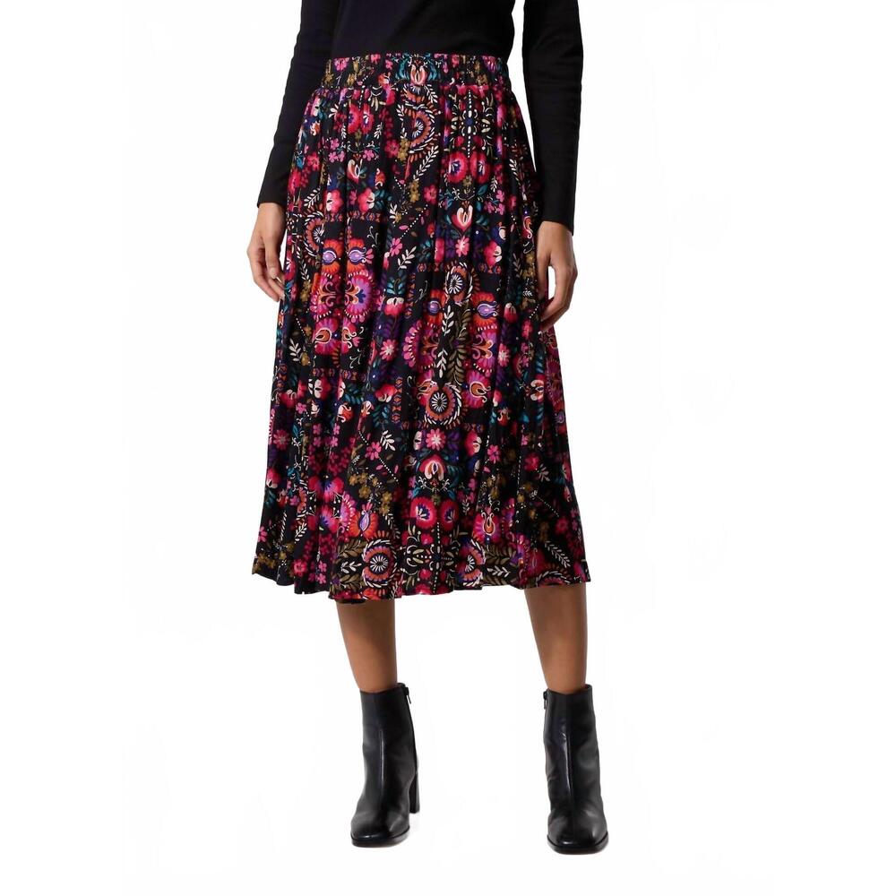 NEW MOLLY BRACKEN boho noel midi skirt in multicolor irina
